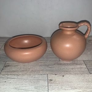 Pink Royal Haeger USA Pottery Vintage 1940’s Creamer/ Pitcher & Planter